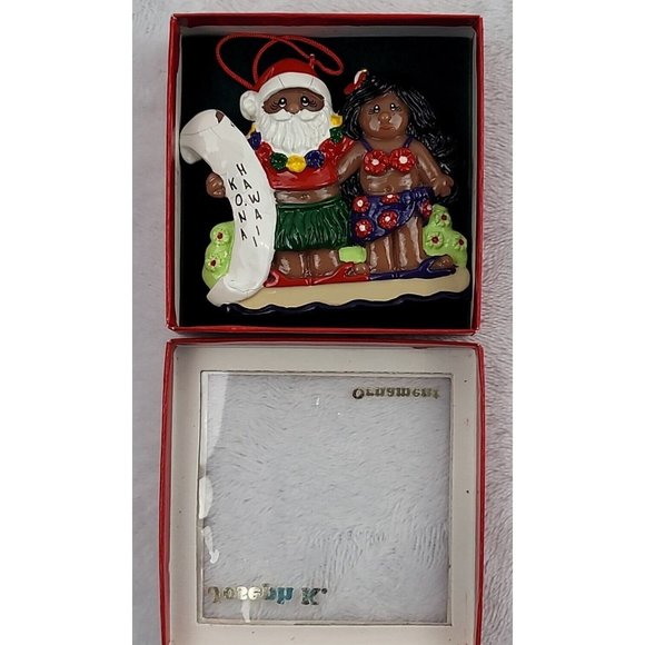 Joseph K. Santa Kona Hawaiian Christmas Ornament POI People Santa Hula Girl - Picture 6 of 10